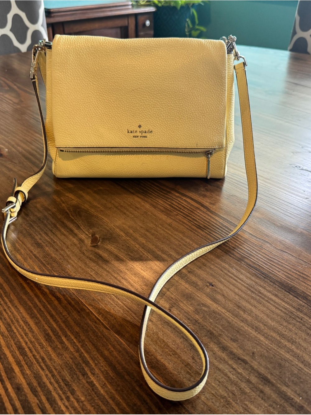kate spade Lemon Yellow Pebbled Leather Crossbody